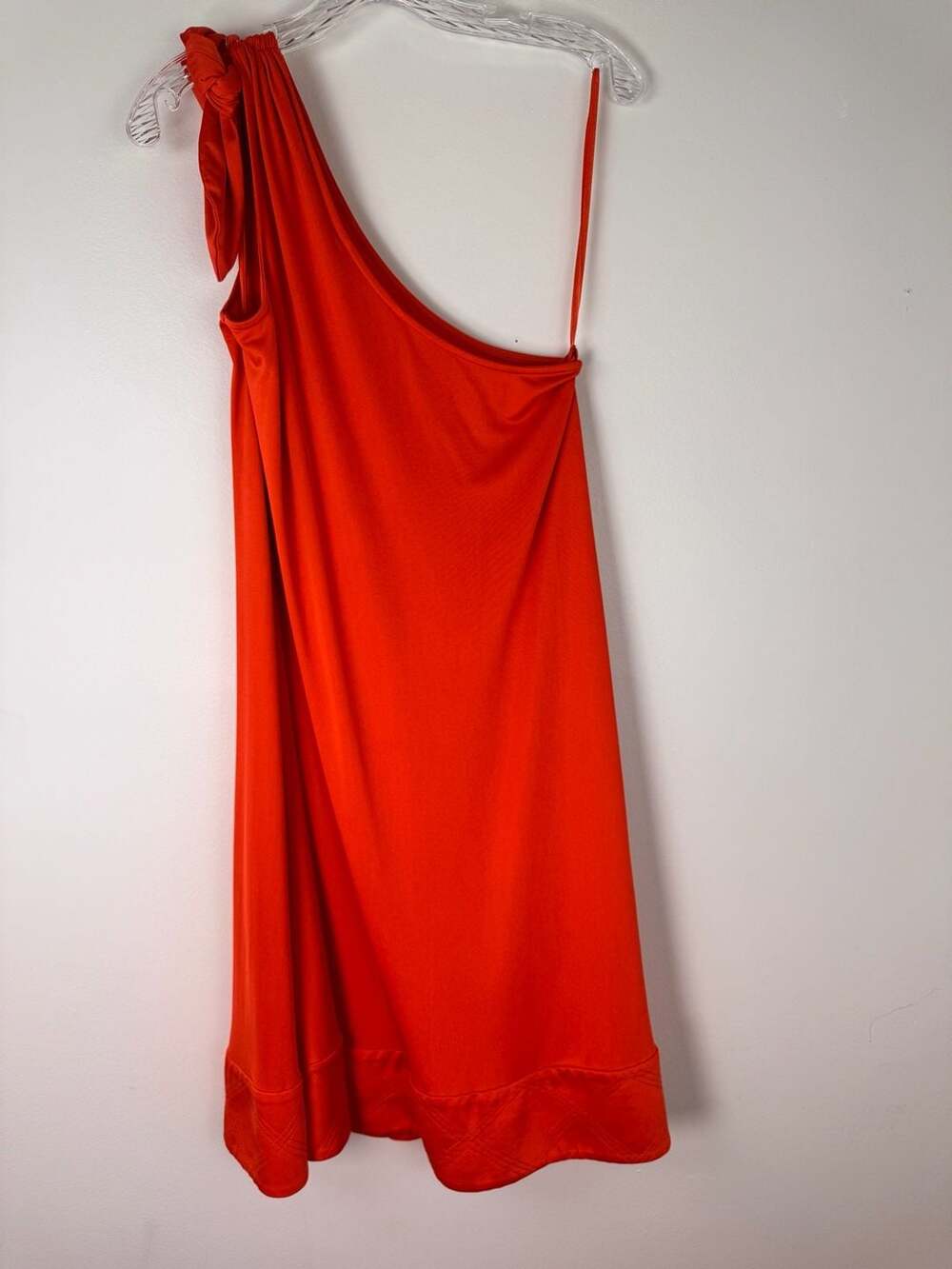 Diane von Furstenberg Giri One Shoulder Silk Blend Mini Dress in Flame